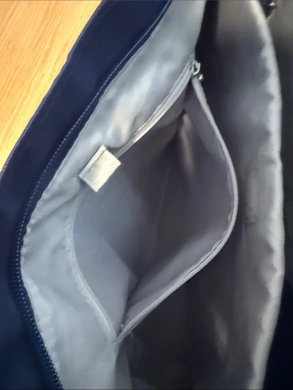 Nylon Tote Bag in Navy Blue - Women's Shoulder Tote
